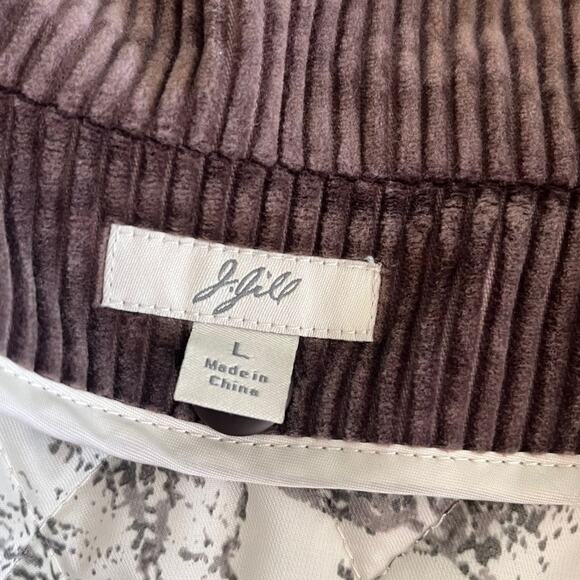 JJill Womens Jacket Removable Quilted Liner Brown Floral Size Large - Picture 6 of 7